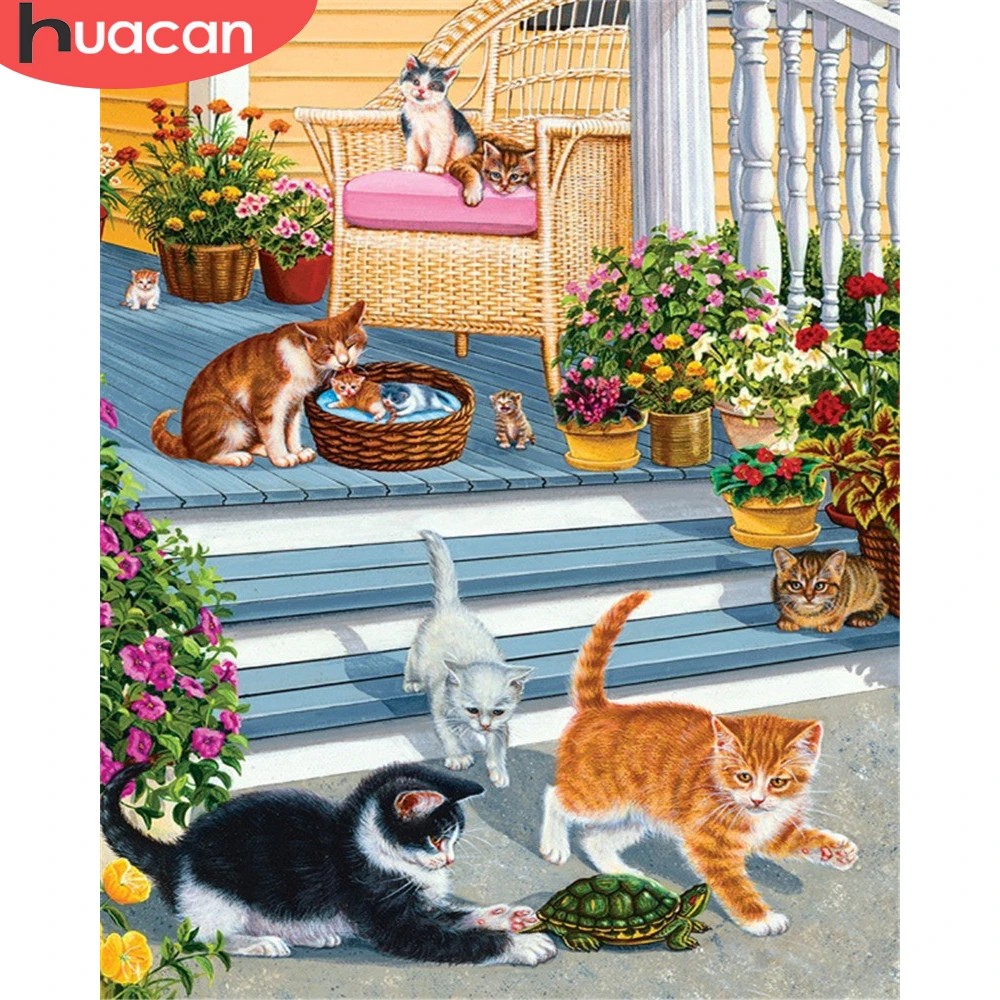 HUACAN Coloring By Number Cat Animal HandPainted DIY Frame Drawing On Canvas Flower For Adult Home Decoration 60x75cm
HUACAN Coloring By Number Cat Animal HandPainted DIY Frame Drawing On Canvas Flower For Adult Home Decoration 60x75cm