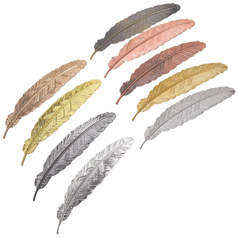 9 Pieces Metal Feather Bookmarks Simple Elegant And Thin Feather Shaped Bookmarks Book Markers For Adults, Children
9 Pieces Metal Feather Bookmarks Simple Elegant And Thin Feather Shaped Bookmarks Book Markers For Adults, Children