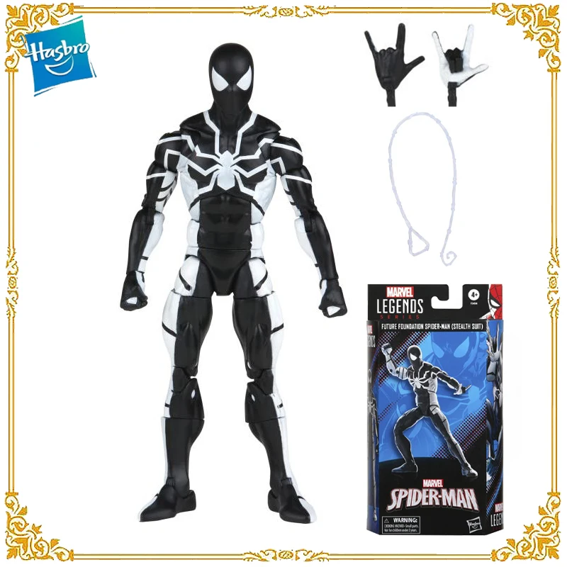 

Original Hasbro Marvel Legends Series Future Foundation Spiderman Stealth Suit 6-Inch Black Spider-Man Action Figure Collect Toy