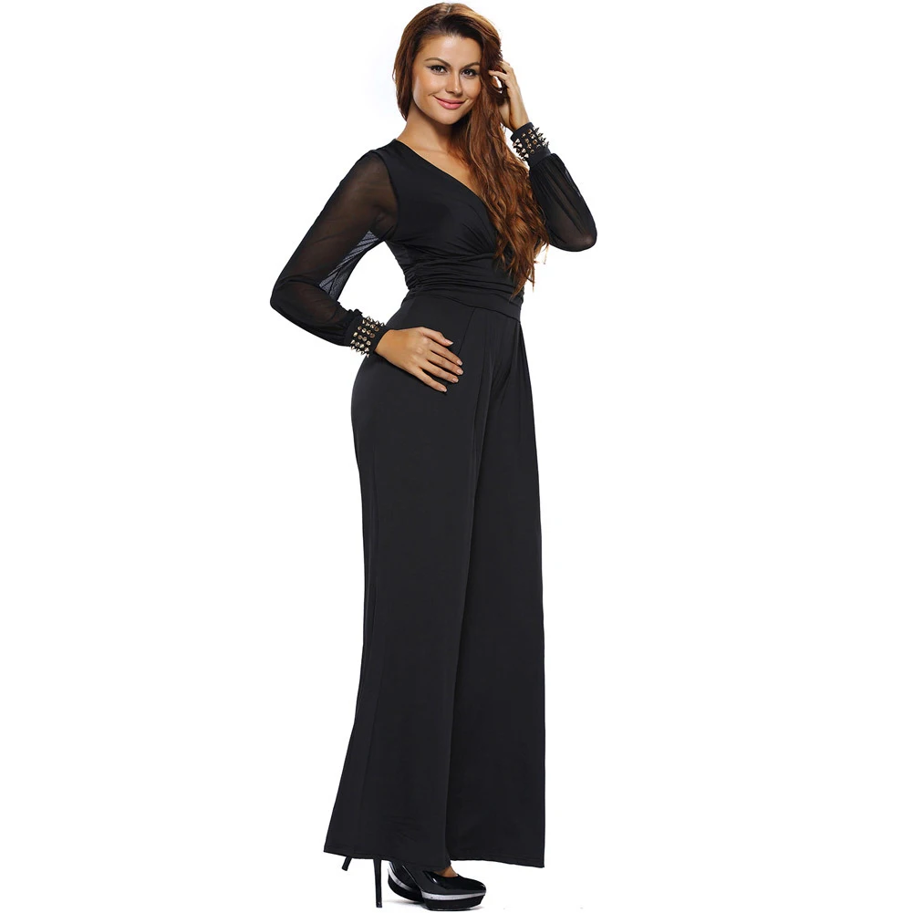 Spring Autumn Soft Wide Leg V Neck Long Sleeve Casual Slim Sexy Elegant Fashion Women Jumpsuit
Spring Autumn Soft Wide Leg V Neck Long Sleeve Casual Slim Sexy Elegant Fashion Women Jumpsuit