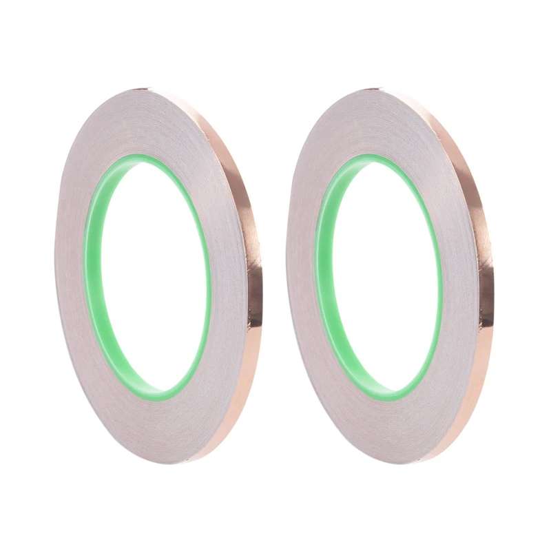 2X Copper Foil Tape With Conductive Adhesive (6Mm X 33Meters) - Crafts, Stained Glass, Soldering, Electrical Repairs 
2X Copper Foil Tape With Conductive Adhesive (6Mm X 33Meters) - Crafts, Stained Glass, Soldering, Electrical Repairs
