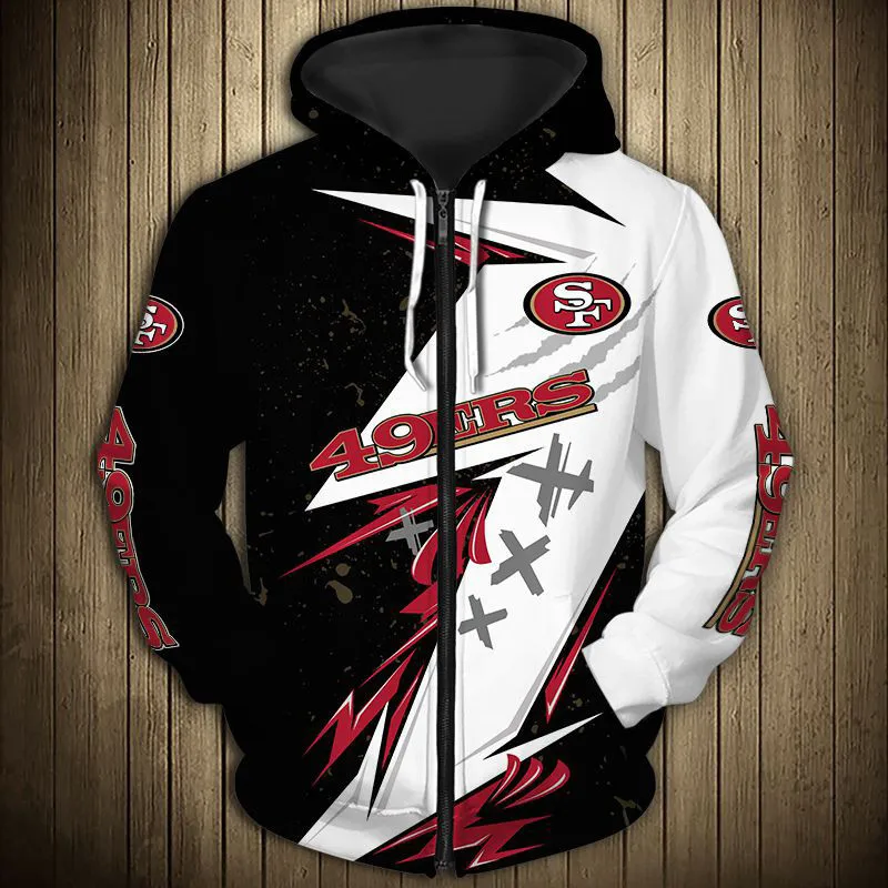 Fashion sportswear San Francisco men's Geometric stitching red flower graffiti letter printing 49ers Zipper hoodie
Fashion sportswear San Francisco men's Geometric stitching red flower graffiti letter printing 49ers Zipper hoodie