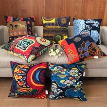 Cotton And Linen National Wind Pillow Sofa Living Room Pillow Headboard Backrest Bar Cafe Homestays Cushion Size Customization