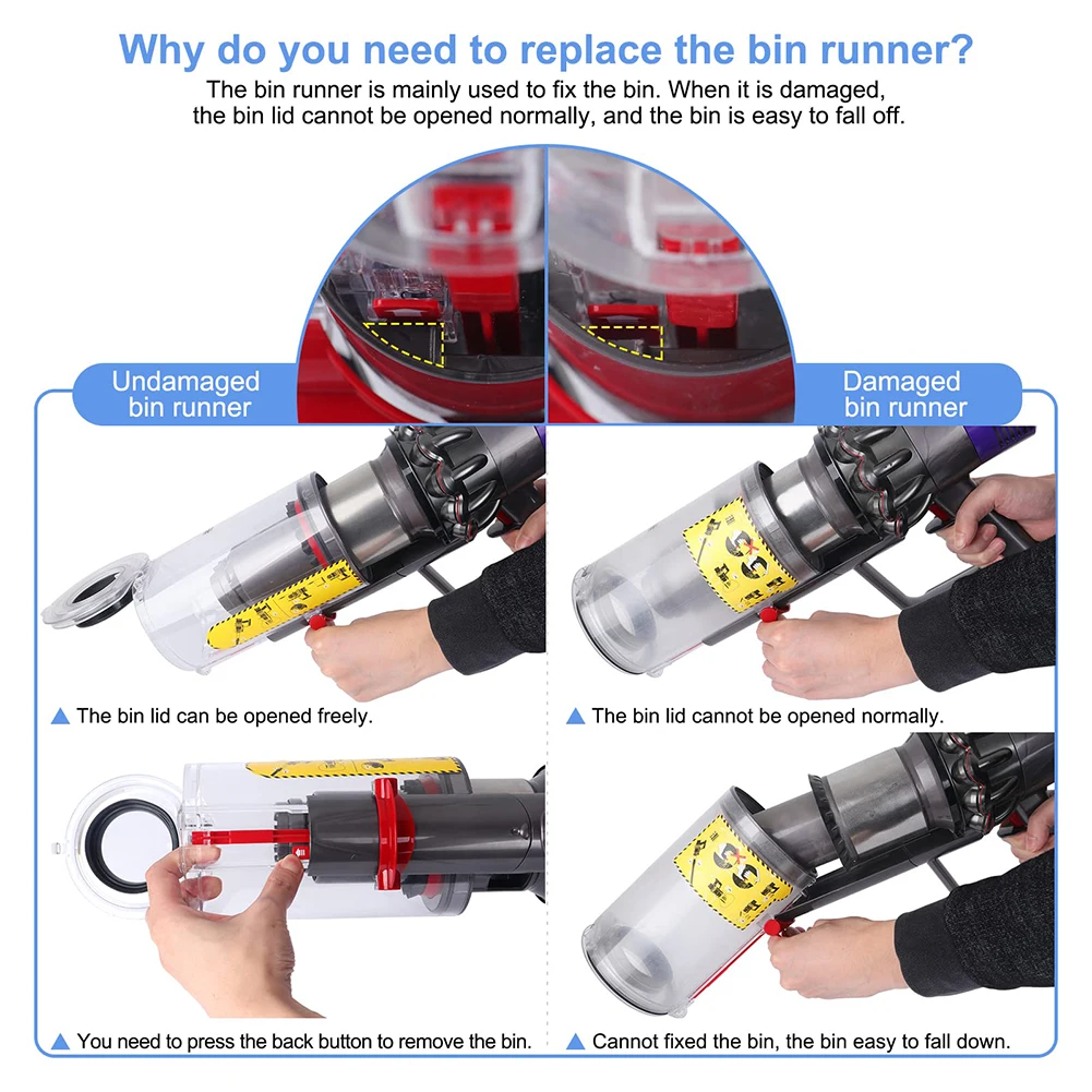 Bin Runner Replacement Kit For Dyson V10 V11 SV12 SV14 Vacuum Cleaner Dust Bucket Cleaning Tools Sweeper Accessories Components
Bin Runner Replacement Kit For Dyson V10 V11 SV12 SV14 Vacuum Cleaner Dust Bucket Cleaning Tools Sweeper Accessories Components
