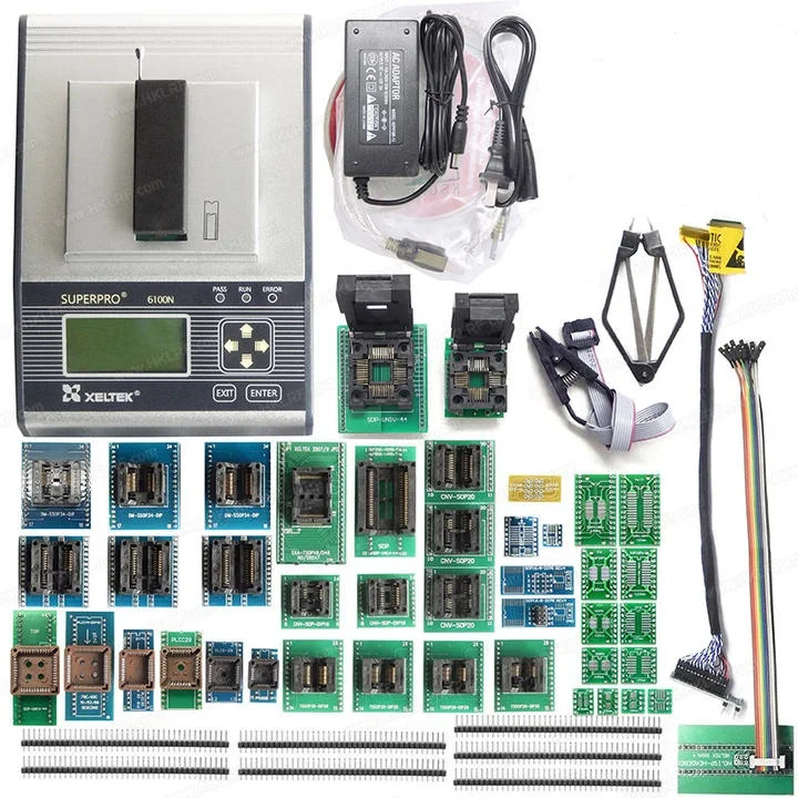 XELTEK SuperPro 6100N Programmer + 45 Adapters With EDID Cable + ISCP Cable Universal Programmer
XELTEK SuperPro 6100N Programmer + 45 Adapters With EDID Cable + ISCP Cable Universal Programmer