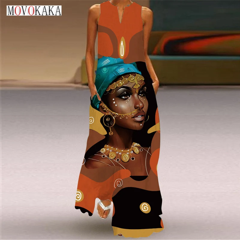 MOVOKAKA Ladies Spring Summer Sleeveless Dress Women V-neck Slim Face Print Elegant Long Dress Party Bohemia Beach Dresses Woman
MOVOKAKA Ladies Spring Summer Sleeveless Dress Women V-neck Slim Face Print Elegant Long Dress Party Bohemia Beach Dresses Woman