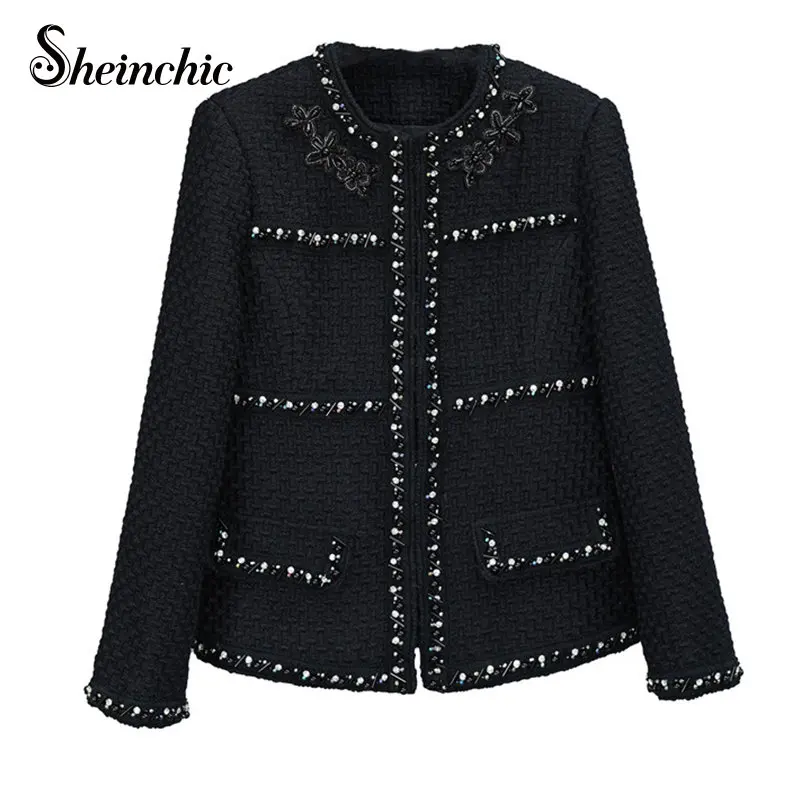 Luxury black beading jacket for women 2023 elegant vintage chaquetas para mujeres korean fashion new in outerwears
Luxury black beading jacket for women 2023 elegant vintage chaquetas para mujeres korean fashion new in outerwears