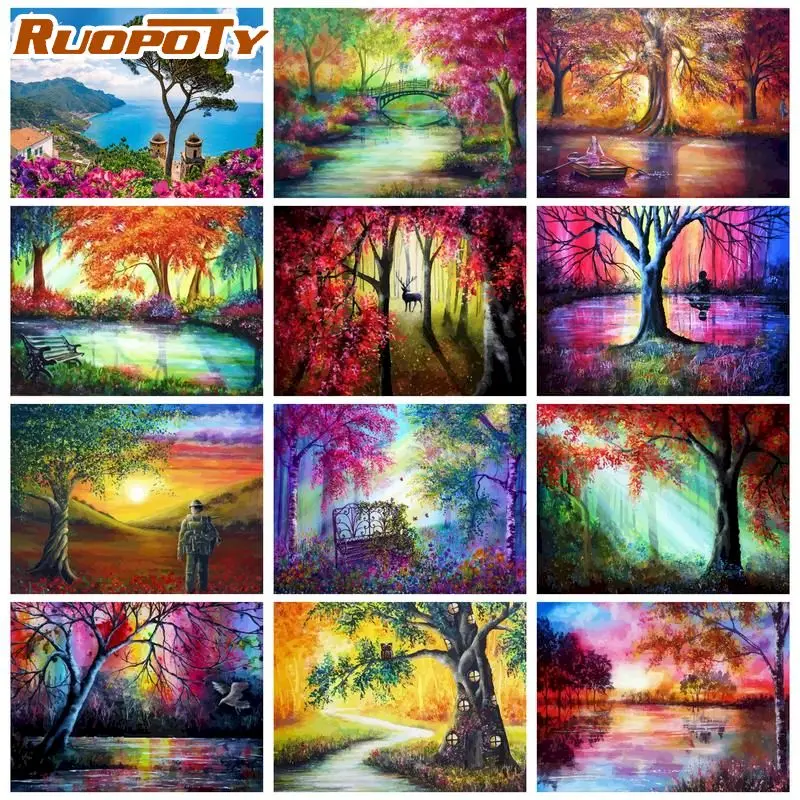 RUOPOTY Oil Painting By Numbers Tree Landscape Acrylic Paints Painting By Number Plant Painting Home Decor
RUOPOTY Oil Painting By Numbers Tree Landscape Acrylic Paints Painting By Number Plant Painting Home Decor
