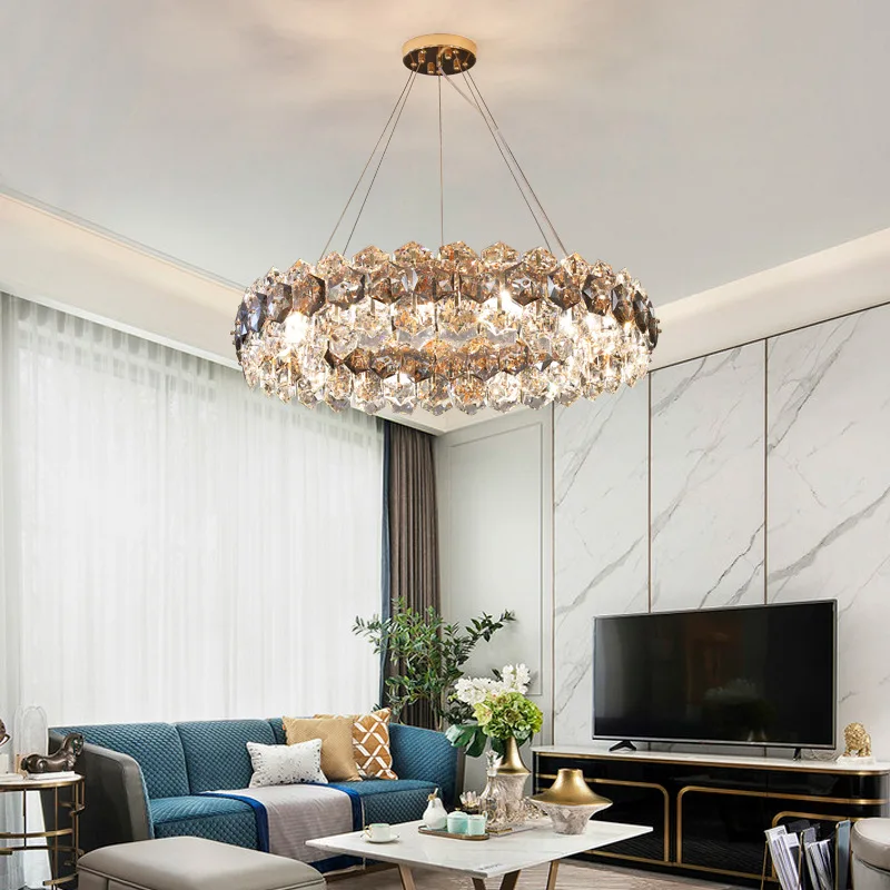 Modern Smoke Grey Crystal Chandelier For Living Room Round Hanging Lamp Luxury Home Decoration Light Fixtures Bedroom Led Light
Modern Smoke Grey Crystal Chandelier For Living Room Round Hanging Lamp Luxury Home Decoration Light Fixtures Bedroom Led Light
