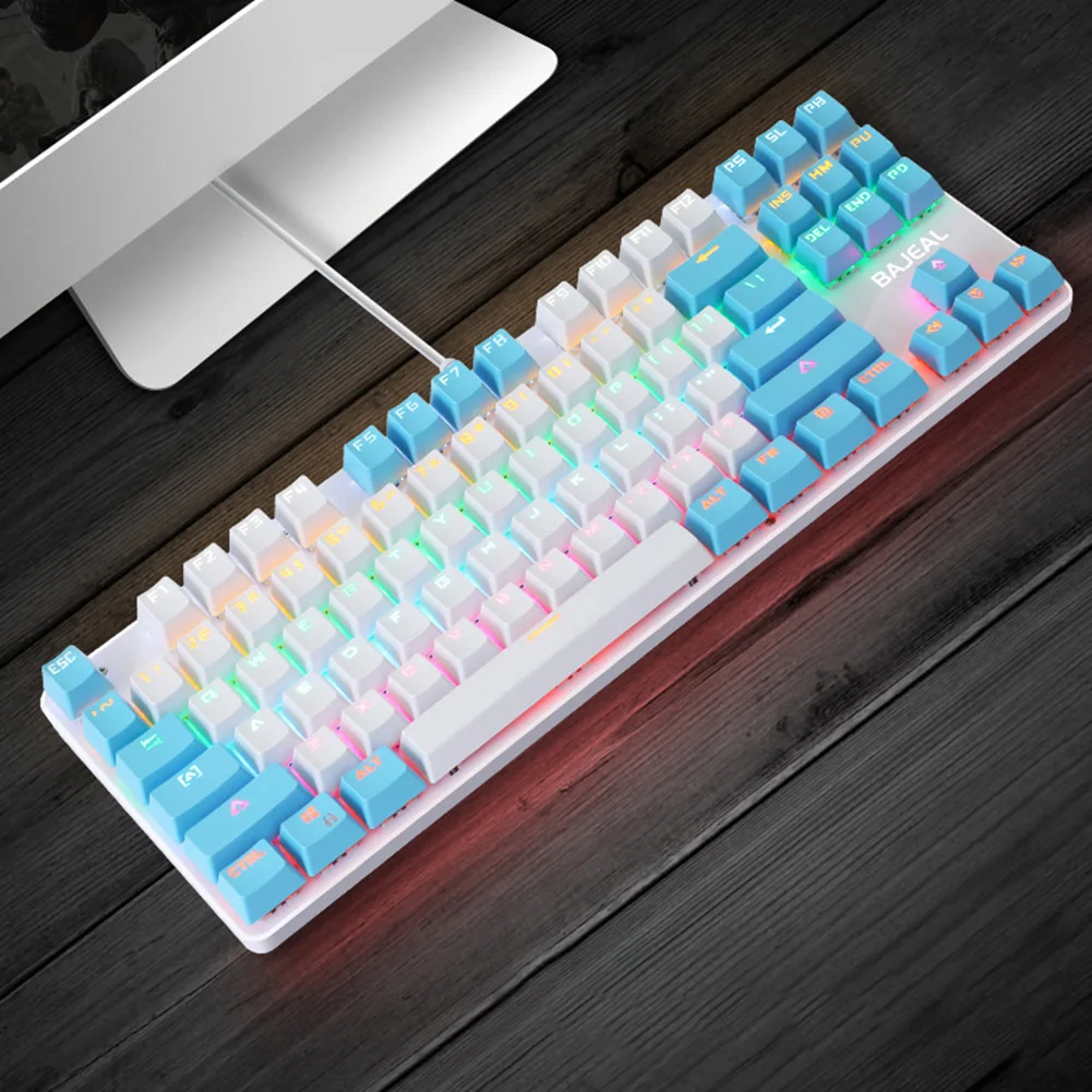 K100 2-цветная клавиатура, 87 клавиш, Keyclick Keycap USB Проводная Механическая игровая клавиатура для киберспорта, Интернет-кафе
K100 2-цветная клавиатура, 87 клавиш, Keyclick Keycap USB Проводная Механическая игровая клавиатура для киберспорта, Интернет-кафе