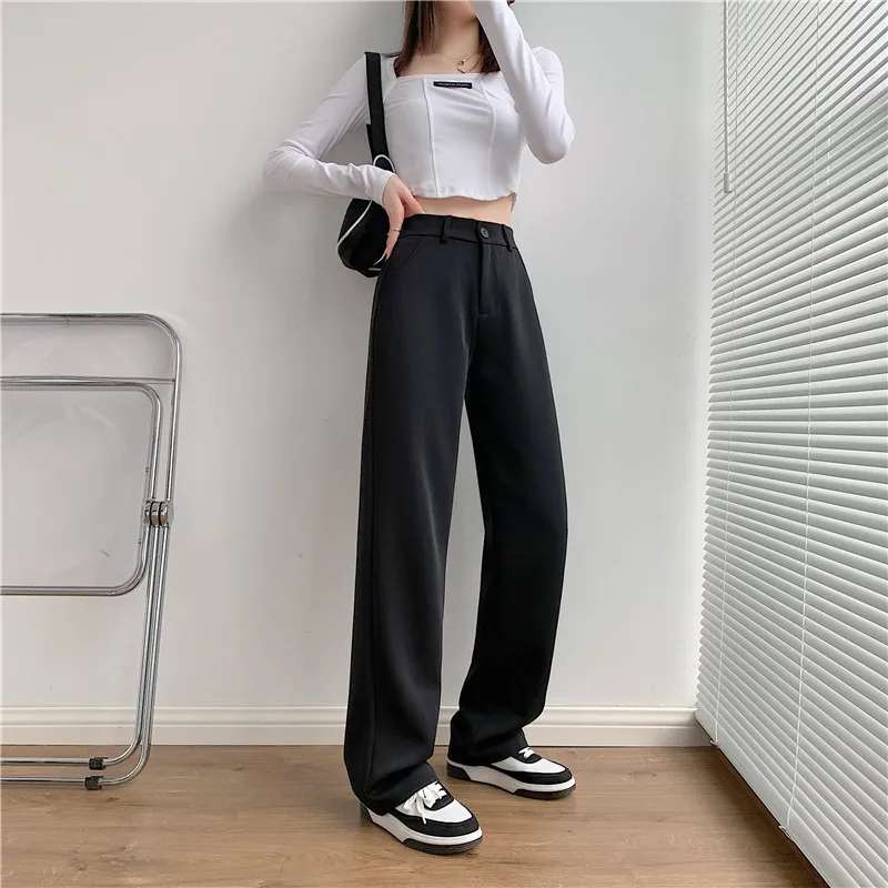 New Suit Straight Wide Leg Pants Women's Drape High Waist Black Spring New Office Ladies High Quality Elegant Casual Fashion
New Suit Straight Wide Leg Pants Women's Drape High Waist Black Spring New Office Ladies High Quality Elegant Casual Fashion