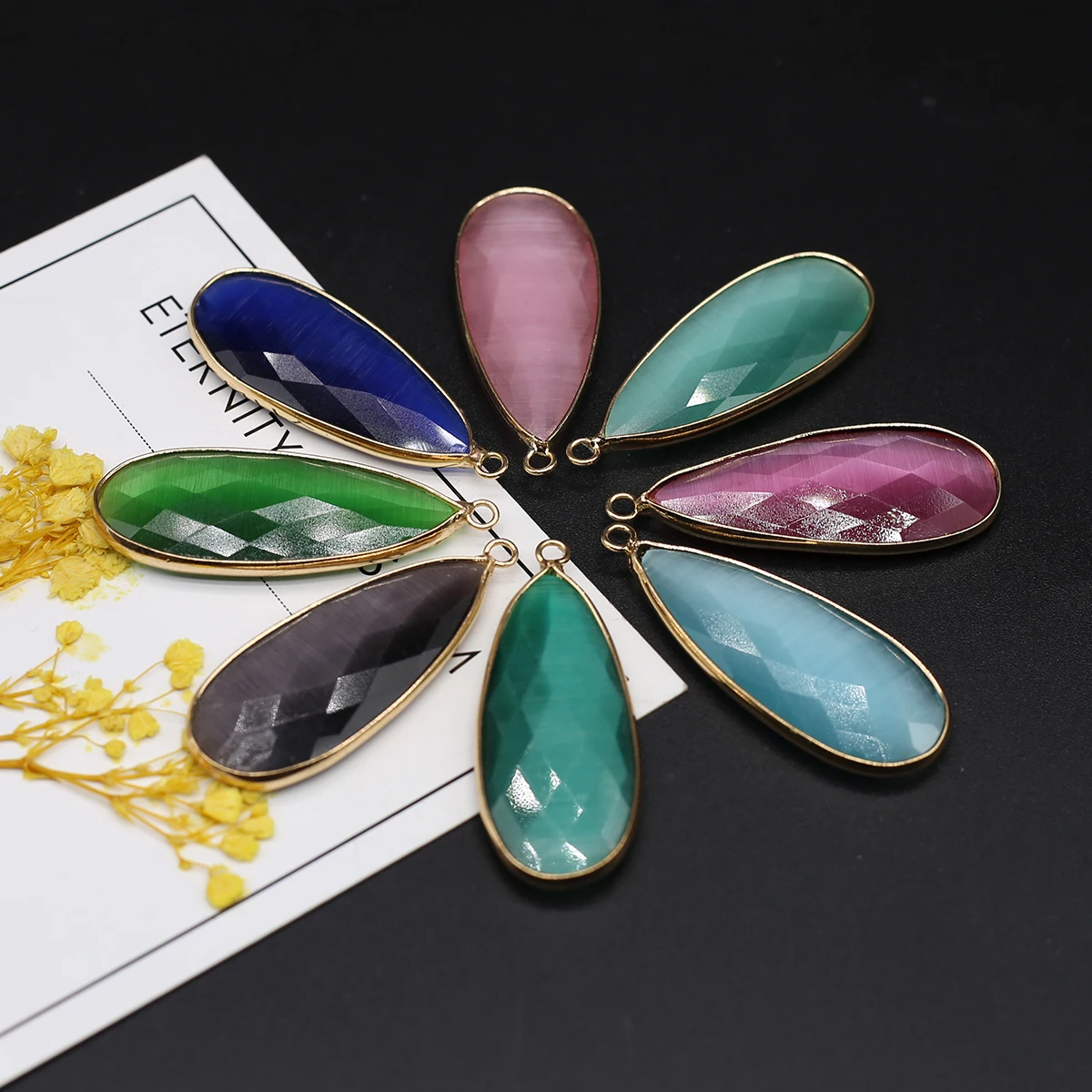 Faceted Natural Cat's Eye Stone Pendant Water Drop Shape Natural Gold Color Plated Stone Pendant for Making DIY Jewerly Necklace
Faceted Natural Cat's Eye Stone Pendant Water Drop Shape Natural Gold Color Plated Stone Pendant for Making DIY Jewerly Necklace