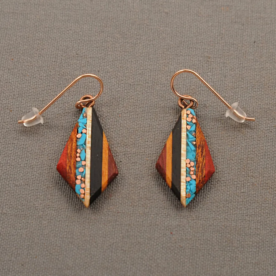 Recycled Copper and Turquoise Teardrop Made From Reclaimed Wood, Rose Gold Ear Wires Hypoallergenic
Recycled Copper and Turquoise Teardrop Made From Reclaimed Wood, Rose Gold Ear Wires Hypoallergenic