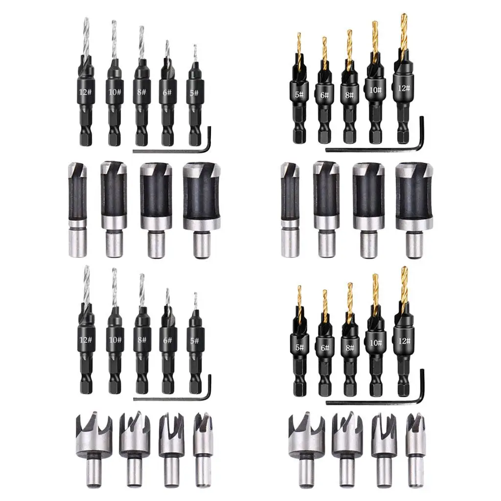 10 Pieces Drill Bit Set, Cutting Tool with L Wrench, Carbon Steel Cutter Set, Woodworking Countersunk Drill Set
10 Pieces Drill Bit Set, Cutting Tool with L Wrench, Carbon Steel Cutter Set, Woodworking Countersunk Drill Set