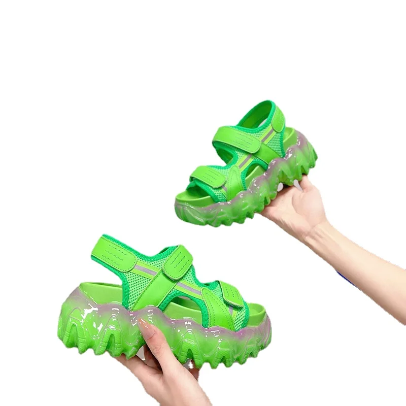 Genuine Leather Platform Beach Shoes Magic Tape Mesh Jelly Color Women's Shoes 2022 Summer New Fashion Heightening Sandals
Genuine Leather Platform Beach Shoes Magic Tape Mesh Jelly Color Women's Shoes 2022 Summer New Fashion Heightening Sandals