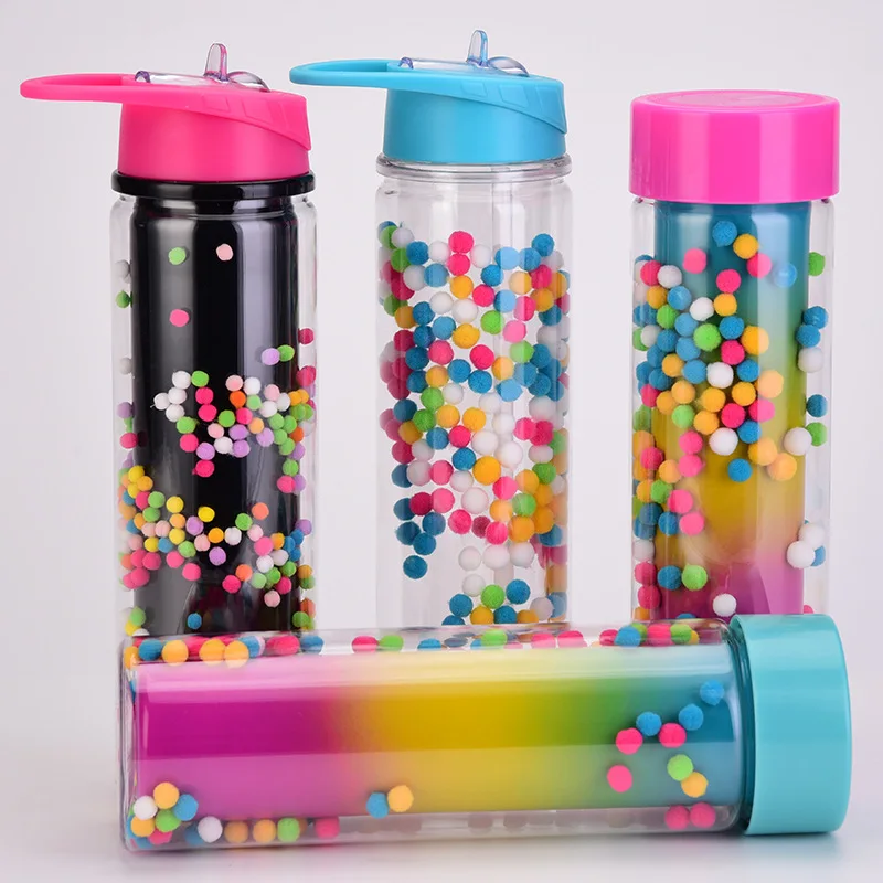 Double-Layer Eco-friendly Plastic Hairball, Creative Gradient Color, Rainbow Sealed, Leakproof Sports Bottle, 500ml
Double-Layer Eco-friendly Plastic Hairball, Creative Gradient Color, Rainbow Sealed, Leakproof Sports Bottle, 500ml