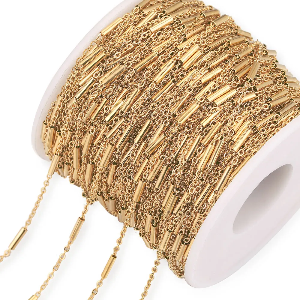 2M Width 2mm Stainless Steel Tube Cable Rolo Gold Chain Bulk Link Chains for Diy Jewelry Making Supplies Necklace Body Wholesale
2M Width 2mm Stainless Steel Tube Cable Rolo Gold Chain Bulk Link Chains for Diy Jewelry Making Supplies Necklace Body Wholesale