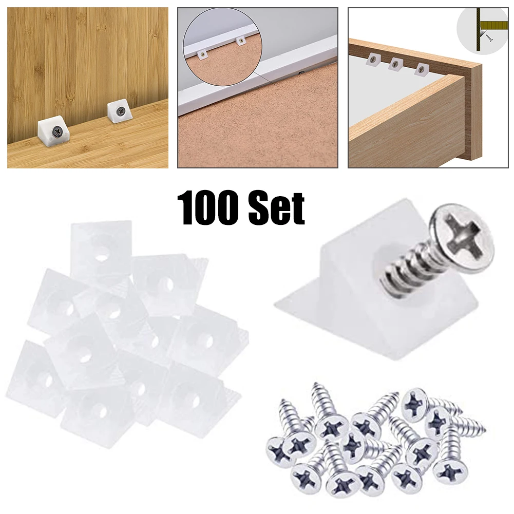 100pcs Furniture Chest Drawer Bottom Screw Sagging Repair Fix Mend Mending Wedges Corner Bracket Back Ports Fastener Hardware
100pcs Furniture Chest Drawer Bottom Screw Sagging Repair Fix Mend Mending Wedges Corner Bracket Back Ports Fastener Hardware