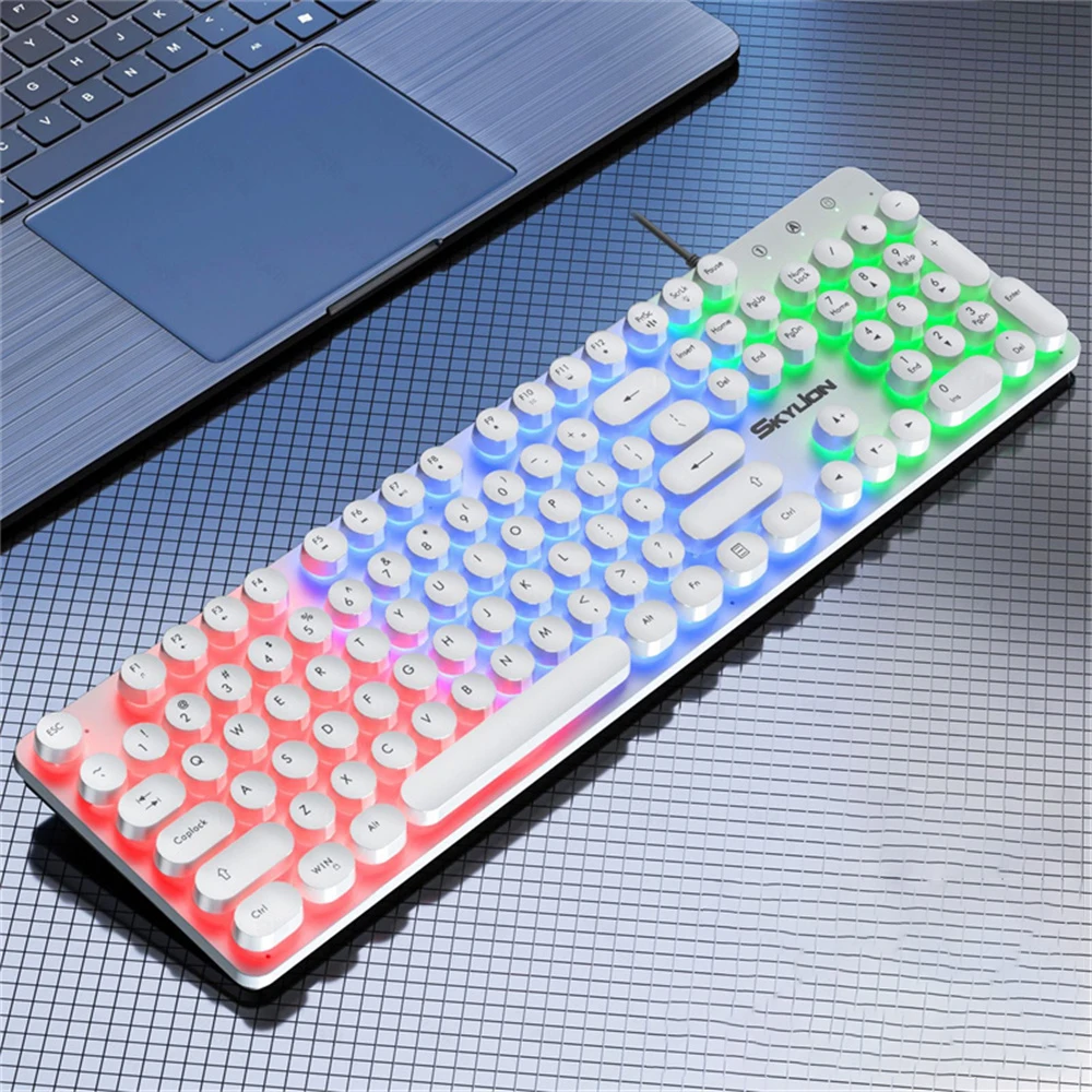 Keyboard Adjustable Breathing Light Number Of Buttons 104 Wired Illuminated Punk Keyboard Mechanical Keyboard Mirror Craft
Keyboard Adjustable Breathing Light Number Of Buttons 104 Wired Illuminated Punk Keyboard Mechanical Keyboard Mirror Craft