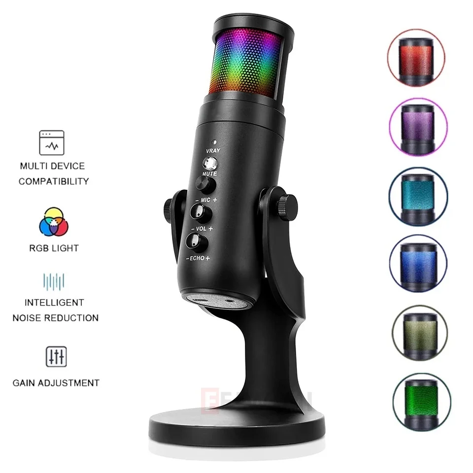 nes RGB USB Condenser Microphone Professional Vocals Streams Mic Recording Studio Micro for PC YouTube Video Gaming
nes RGB USB Condenser Microphone Professional Vocals Streams Mic Recording Studio Micro for PC YouTube Video Gaming