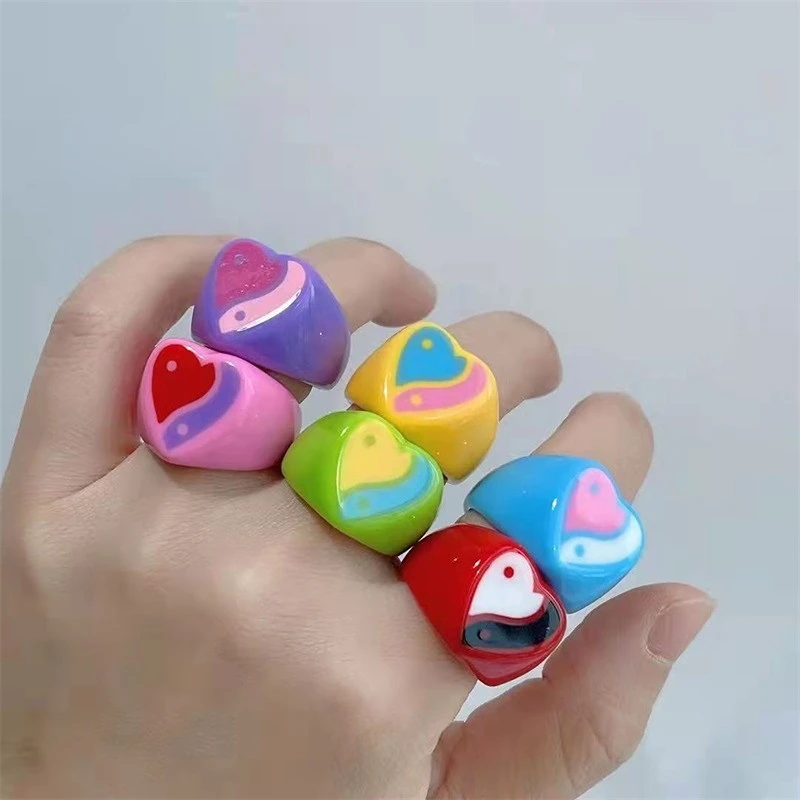New Ring Rings for Women Girls Cartoon Sweet Cute Resin Heart Bagua Map Charm Fashion Korean Jewelry Party Accessories 2022 Gift
New Ring Rings for Women Girls Cartoon Sweet Cute Resin Heart Bagua Map Charm Fashion Korean Jewelry Party Accessories 2022 Gift