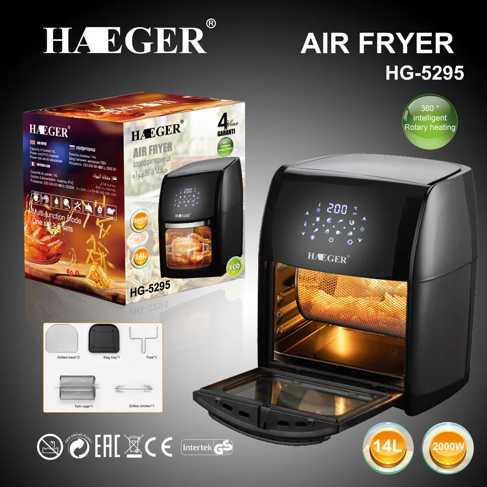 European Standard Air Fryer Household Large Capacity Smoke Chips Machine Electric Oven Smart Touch Screen 14L
European Standard Air Fryer Household Large Capacity Smoke Chips Machine Electric Oven Smart Touch Screen 14L