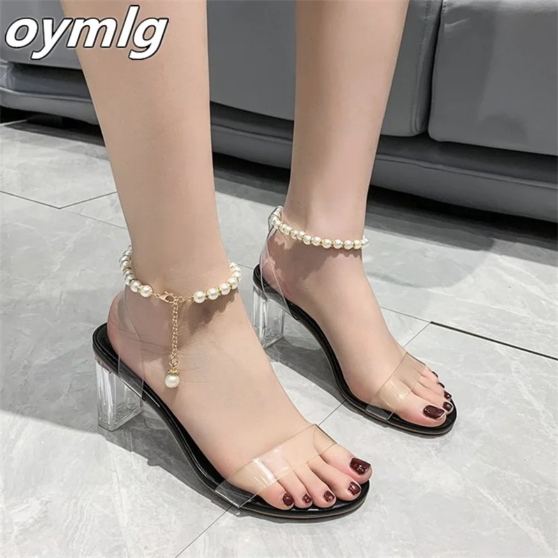 2022 summer new net red all-match transparent crystal and sexy Mary Jane medium thick heel pearl sandals heels women
2022 summer new net red all-match transparent crystal and sexy Mary Jane medium thick heel pearl sandals heels women