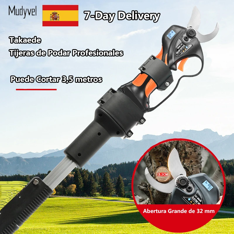 Telescopic Electric Pruning Shears With 2 Battery Power Tool 32mm Large Opening Professional Fruit Tree Garden Vines Scissors
Telescopic Electric Pruning Shears With 2 Battery Power Tool 32mm Large Opening Professional Fruit Tree Garden Vines Scissors
