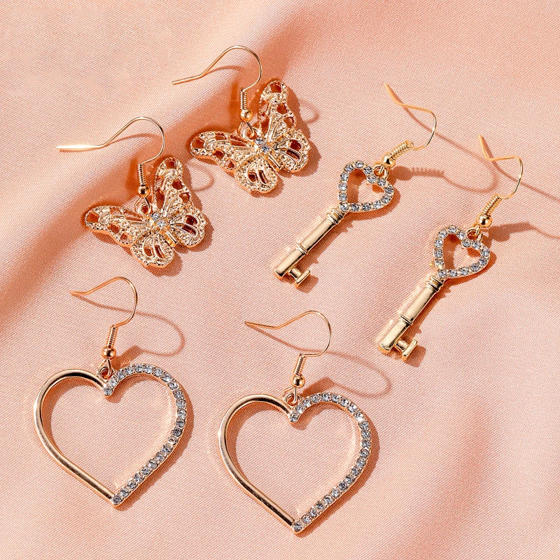 Women Earrings Women Luxury Jewelry Inlaid Zircon Butterfly Key Cutout Heart Earrings Korean Fashion Accessories Birthday Gift
Women Earrings Women Luxury Jewelry Inlaid Zircon Butterfly Key Cutout Heart Earrings Korean Fashion Accessories Birthday Gift
