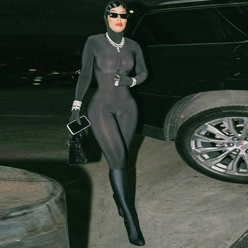 Black Gloves Hooded Jumpsuit Women Fashion Casual Long Sleeve Skinny Overalls Slim Streetwear Fitness Workout Rompers
Black Gloves Hooded Jumpsuit Women Fashion Casual Long Sleeve Skinny Overalls Slim Streetwear Fitness Workout Rompers