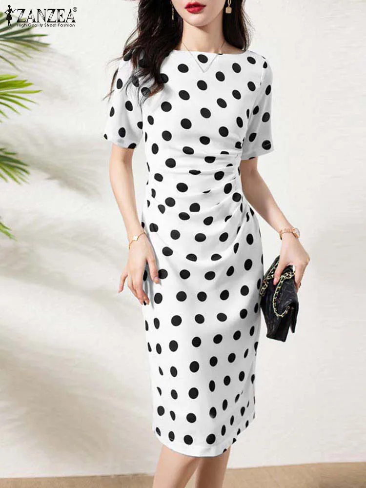 ZANZEA Bohemian Sundress Summer Polka Dot Dress Women 2023 O-neck Vintage Holiday Slim Pleated Casual Knee-length Elegant Robe
ZANZEA Bohemian Sundress Summer Polka Dot Dress Women 2023 O-neck Vintage Holiday Slim Pleated Casual Knee-length Elegant Robe