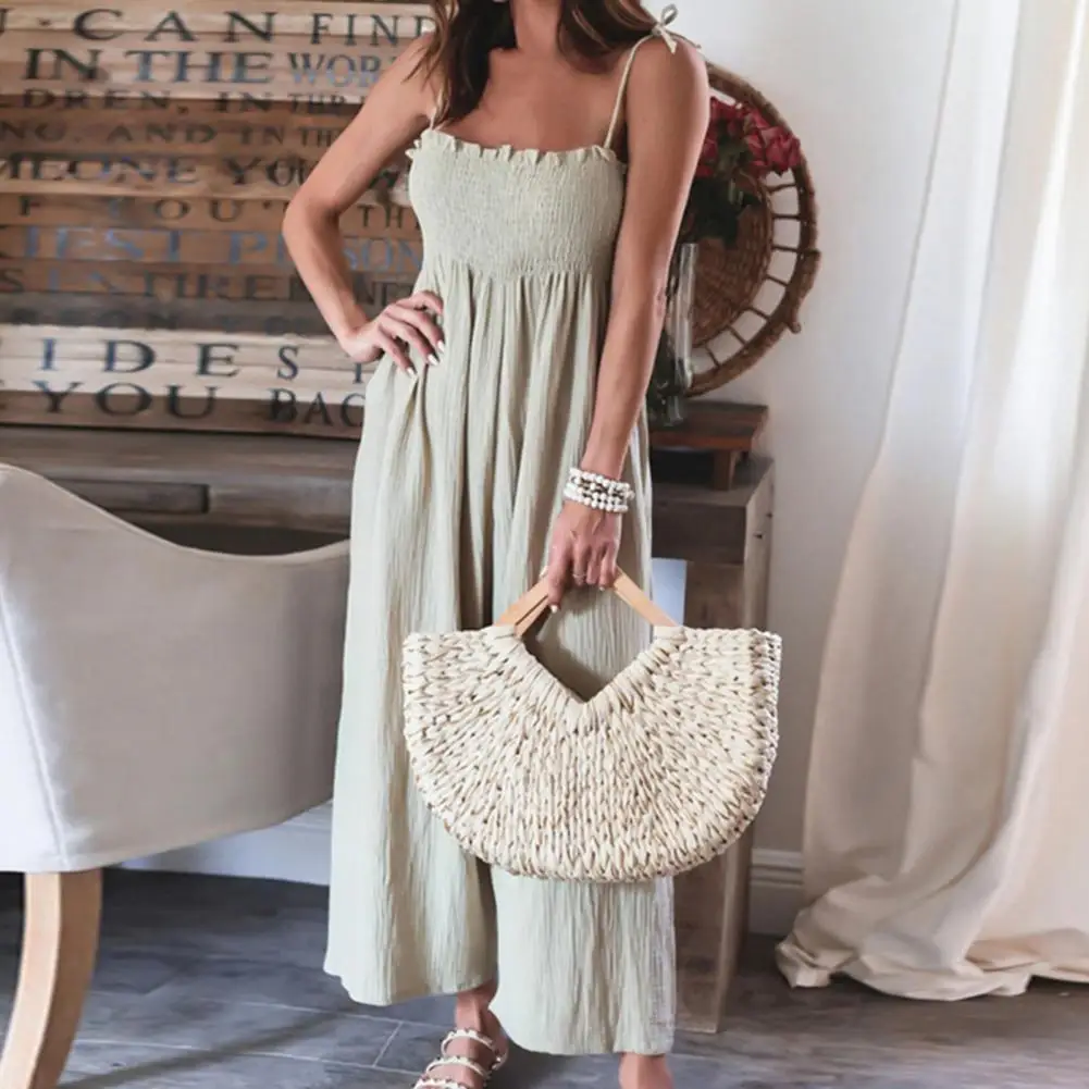 Ankle-Length Soft Texture Simple Casual Adjustable Sling Romper for Outdoor 
Ankle-Length Soft Texture Simple Casual Adjustable Sling Romper for Outdoor