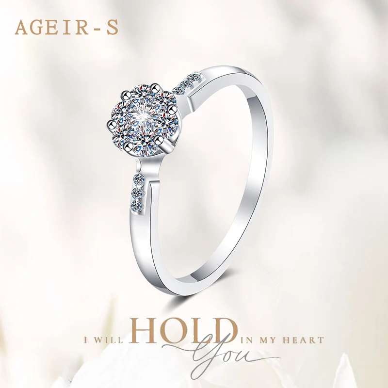 AGEIR-S S925 Sterling Silver Small Moissnaite Ring For Women Simple Sparkling Round 0.24CT Certificated Diamond Finger Ring Z169
AGEIR-S S925 Sterling Silver Small Moissnaite Ring For Women Simple Sparkling Round 0.24CT Certificated Diamond Finger Ring Z169