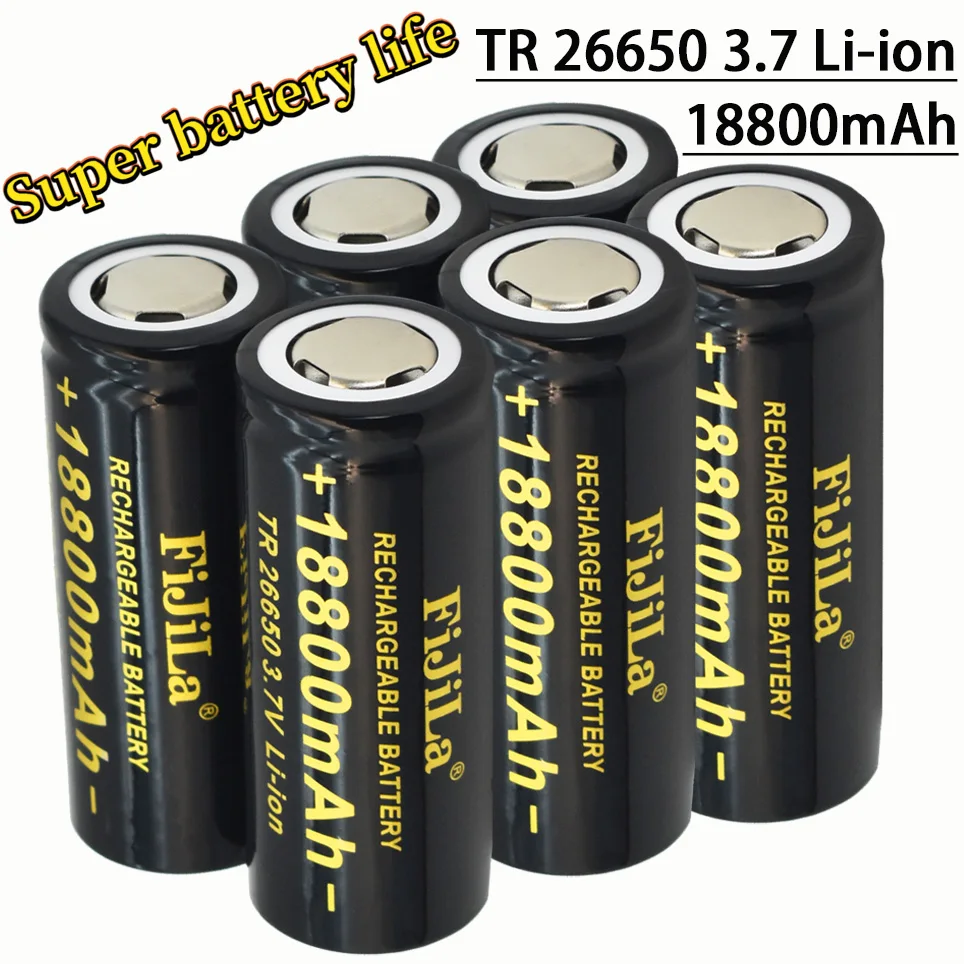 100% New 3.7V 26650 Battery 18800mAh Li-ion Rechargeable Battery For LED Flashlight Torch Li-ion Battery accumulator battery
100% New 3.7V 26650 Battery 18800mAh Li-ion Rechargeable Battery For LED Flashlight Torch Li-ion Battery accumulator battery