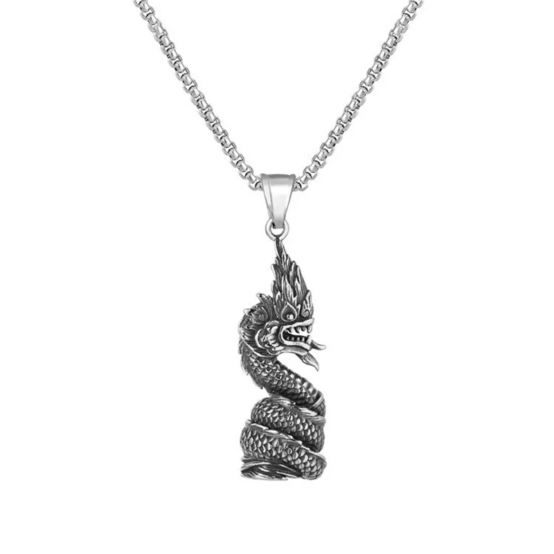 New Design Dragon Pendant Silver Necklace With Free Chain For Man And Women Party Jewelry Gift
New Design Dragon Pendant Silver Necklace With Free Chain For Man And Women Party Jewelry Gift