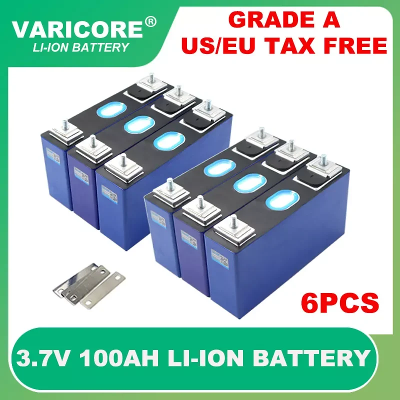 6PCS New 3.7V 100Ah Ternary Lithium battery Power cell 2000 cycles for 3s 12v 24v 36v Motorcycle Electric Car Grade A Tax Free
6PCS New 3.7V 100Ah Ternary Lithium battery Power cell 2000 cycles for 3s 12v 24v 36v Motorcycle Electric Car Grade A Tax Free