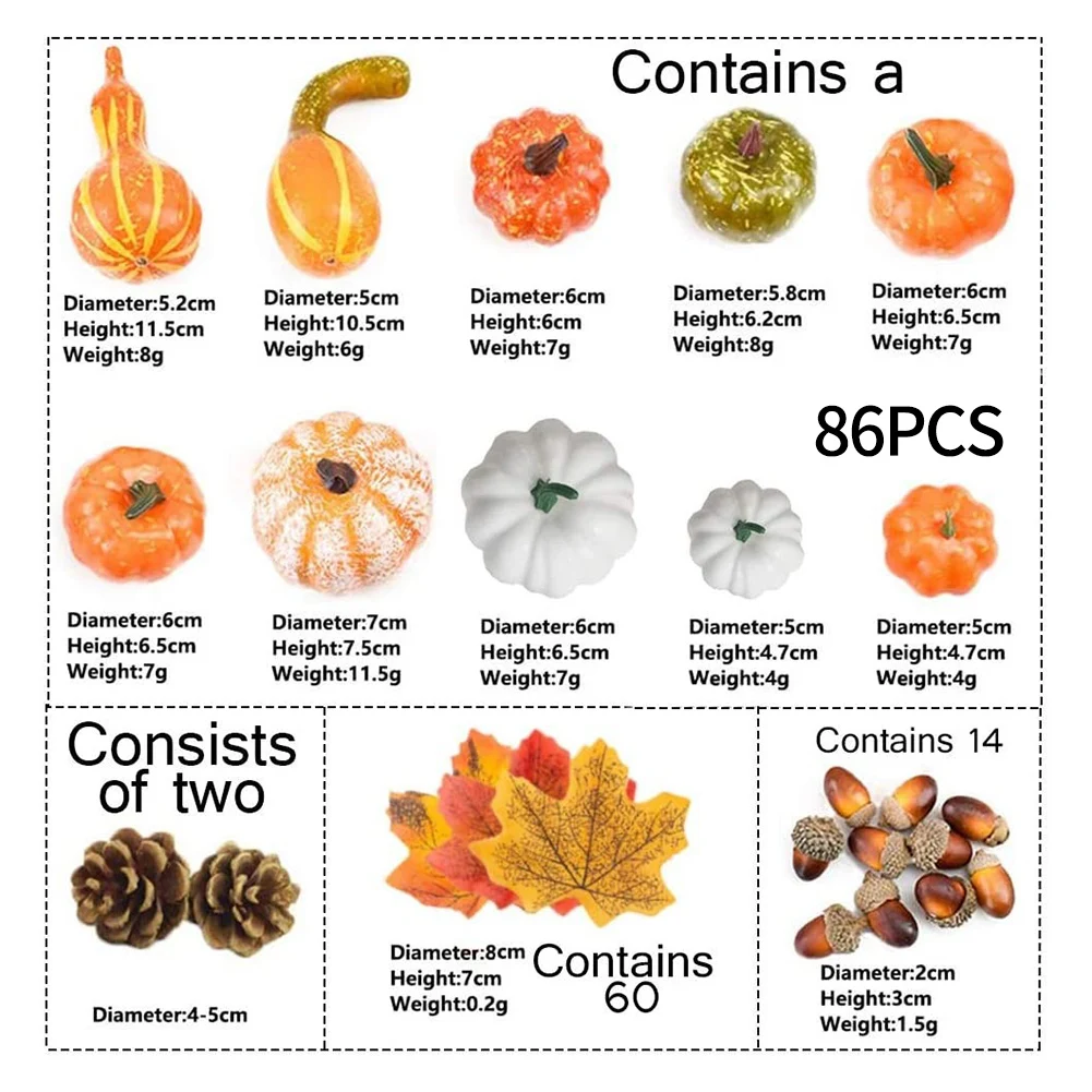 50Pcs Artificial Pumpkin Autumn Fall Wreath Decorations Mini Pumpkin Halloween Thanksgiving Home Party Living Room Decoration
50Pcs Artificial Pumpkin Autumn Fall Wreath Decorations Mini Pumpkin Halloween Thanksgiving Home Party Living Room Decoration