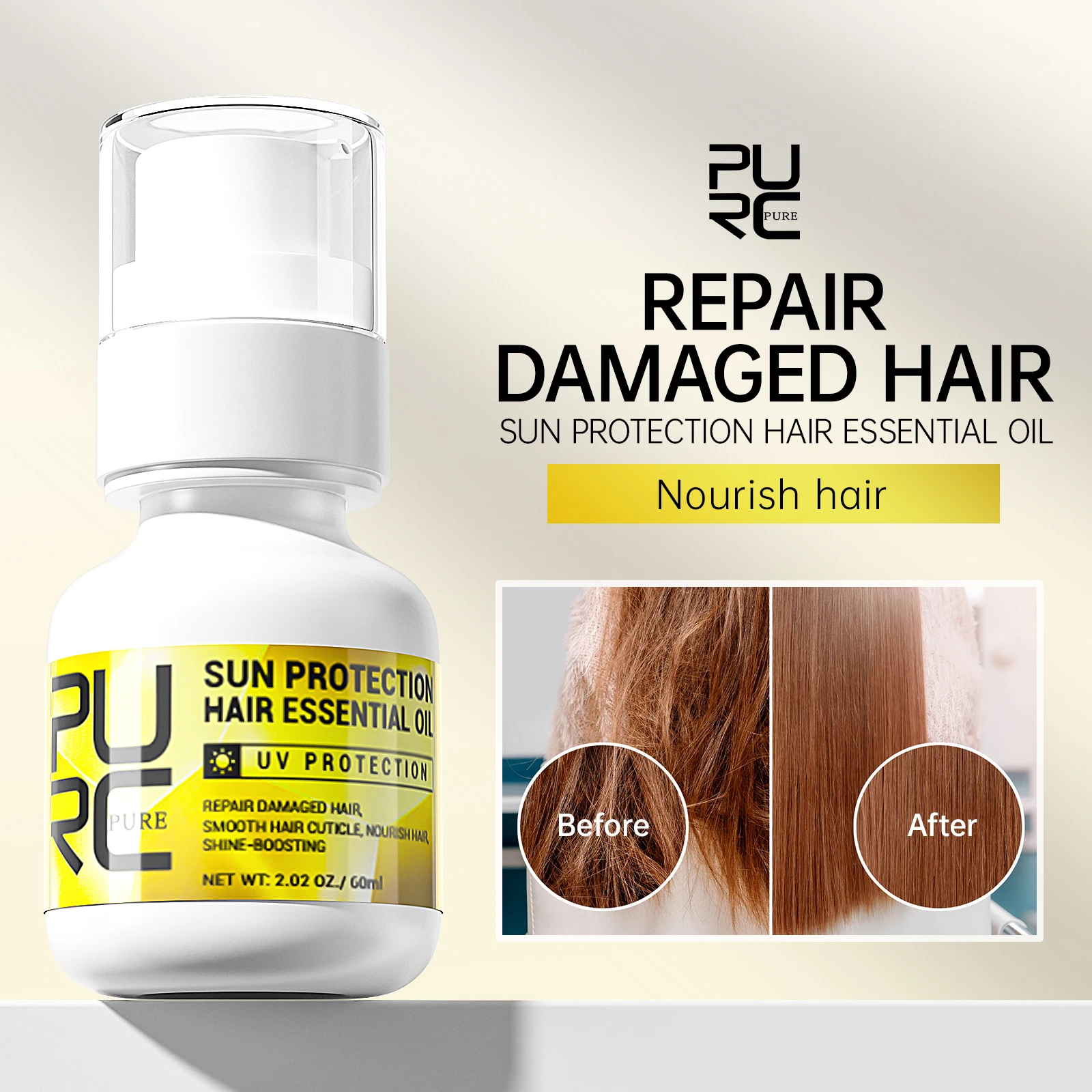 PURC Smoothing Soft Hair Oil Frizzy Dry Damaged Treatment Permed and Dyed Hair Repair Morocco Hair Care Essence
PURC Smoothing Soft Hair Oil Frizzy Dry Damaged Treatment Permed and Dyed Hair Repair Morocco Hair Care Essence