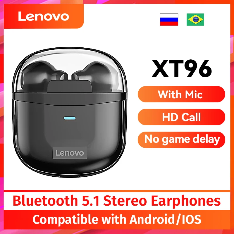 Lenovo XT96 Bluetooth 5.1 Earphones HiFi Stereo TWS Wireless Headphones Touch Control HD call Sports Gaming Headset With Mic
Lenovo XT96 Bluetooth 5.1 Earphones HiFi Stereo TWS Wireless Headphones Touch Control HD call Sports Gaming Headset With Mic
