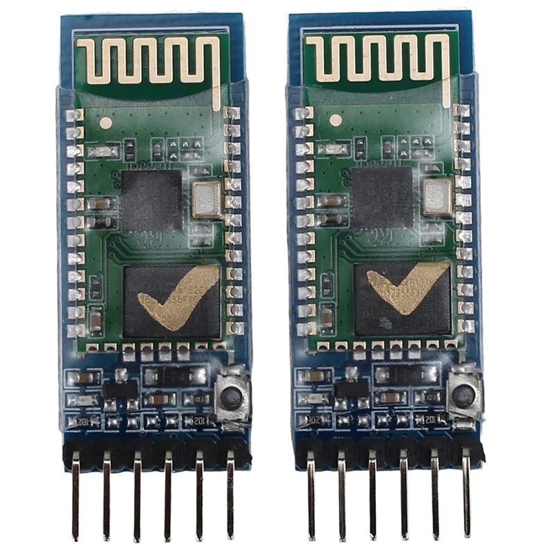 

Hot-2Pcs HC-05 6 Pin RF Wireless Bluetooth Transceiver Slave Module RS232 / TTL To UART Converter And Adapter For Arduino