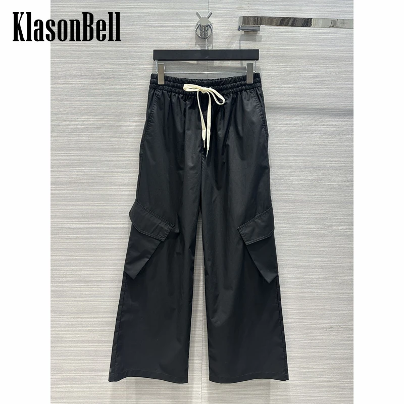 5.4 KlasonBell Women Casual Loose Drawstring Elastic Waist Pocket Black Wide Leg Pants
5.4 KlasonBell Women Casual Loose Drawstring Elastic Waist Pocket Black Wide Leg Pants