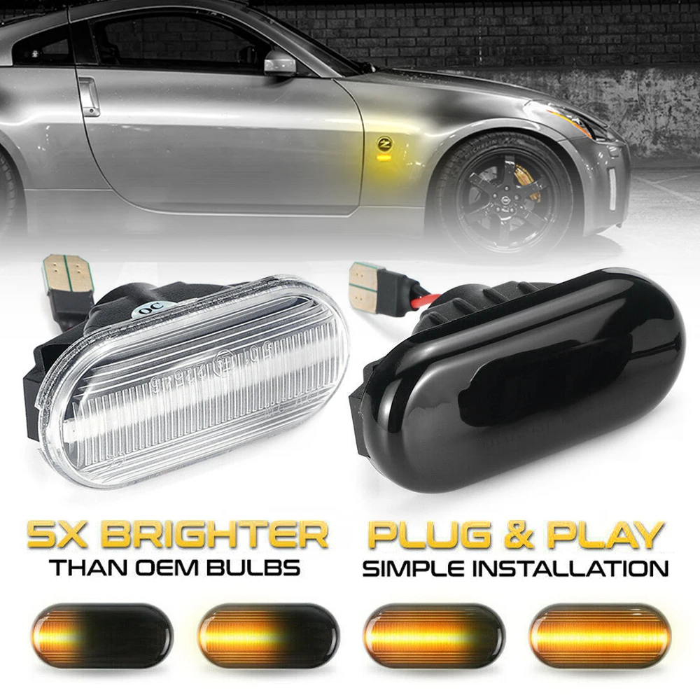2x For Nissan Tiida C11 Note E11 Micra K12 NP300 Navara D40 Qashqai J10 LED Dynamic Side Marker Turn Signal Light Repeater Lamp
2x For Nissan Tiida C11 Note E11 Micra K12 NP300 Navara D40 Qashqai J10 LED Dynamic Side Marker Turn Signal Light Repeater Lamp