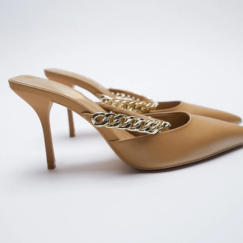 2021 New Women's Chain Belt Mules Shoes Brown Stiletto Elegant Pointed Toe Mary Janes for Female Plus Size Black
2021 New Women's Chain Belt Mules Shoes Brown Stiletto Elegant Pointed Toe Mary Janes for Female Plus Size Black