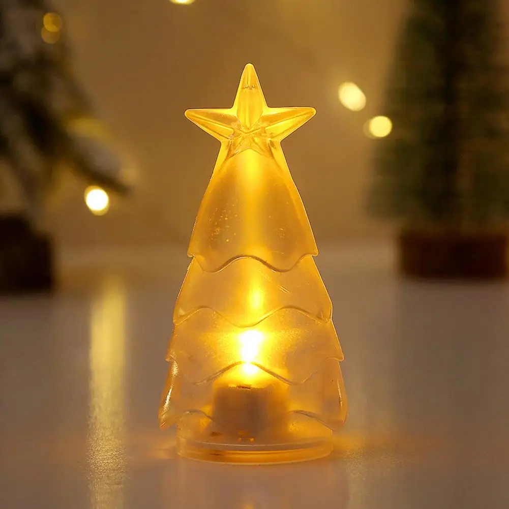 

Устойчивая к падениям свеча фотоэлемент праздничное настроение с 4 праздничными рождественскими елками беспламенные светодиодные свечи для свадьбы дома