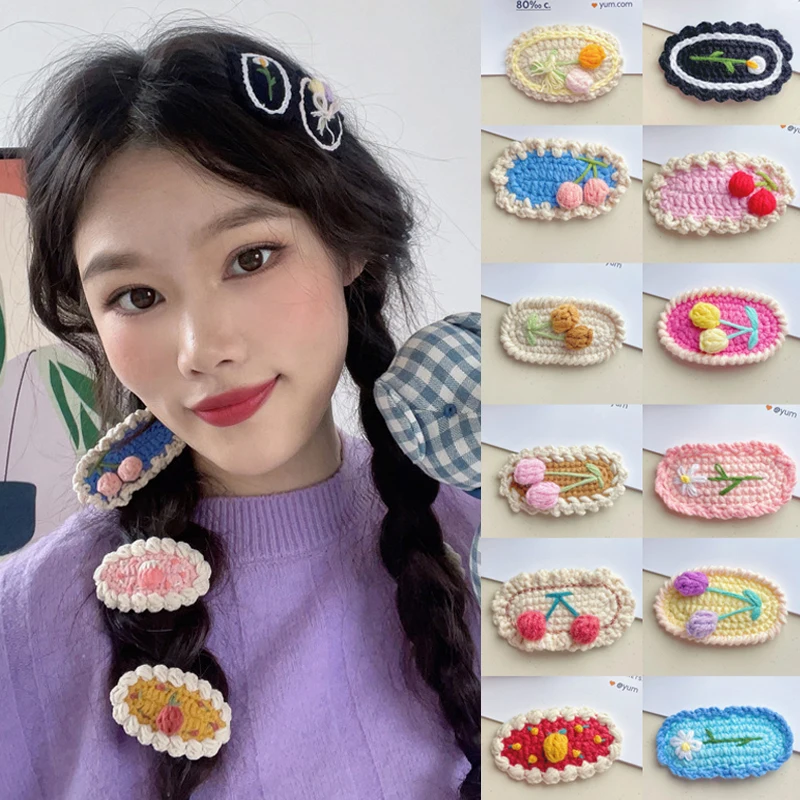 Hand-knitted Barrettes For Girls Kid Hair Clips Wool knitting Flower Retro Embroidery Hairpin Handmade Headwear Hair Accessories
Hand-knitted Barrettes For Girls Kid Hair Clips Wool knitting Flower Retro Embroidery Hairpin Handmade Headwear Hair Accessories