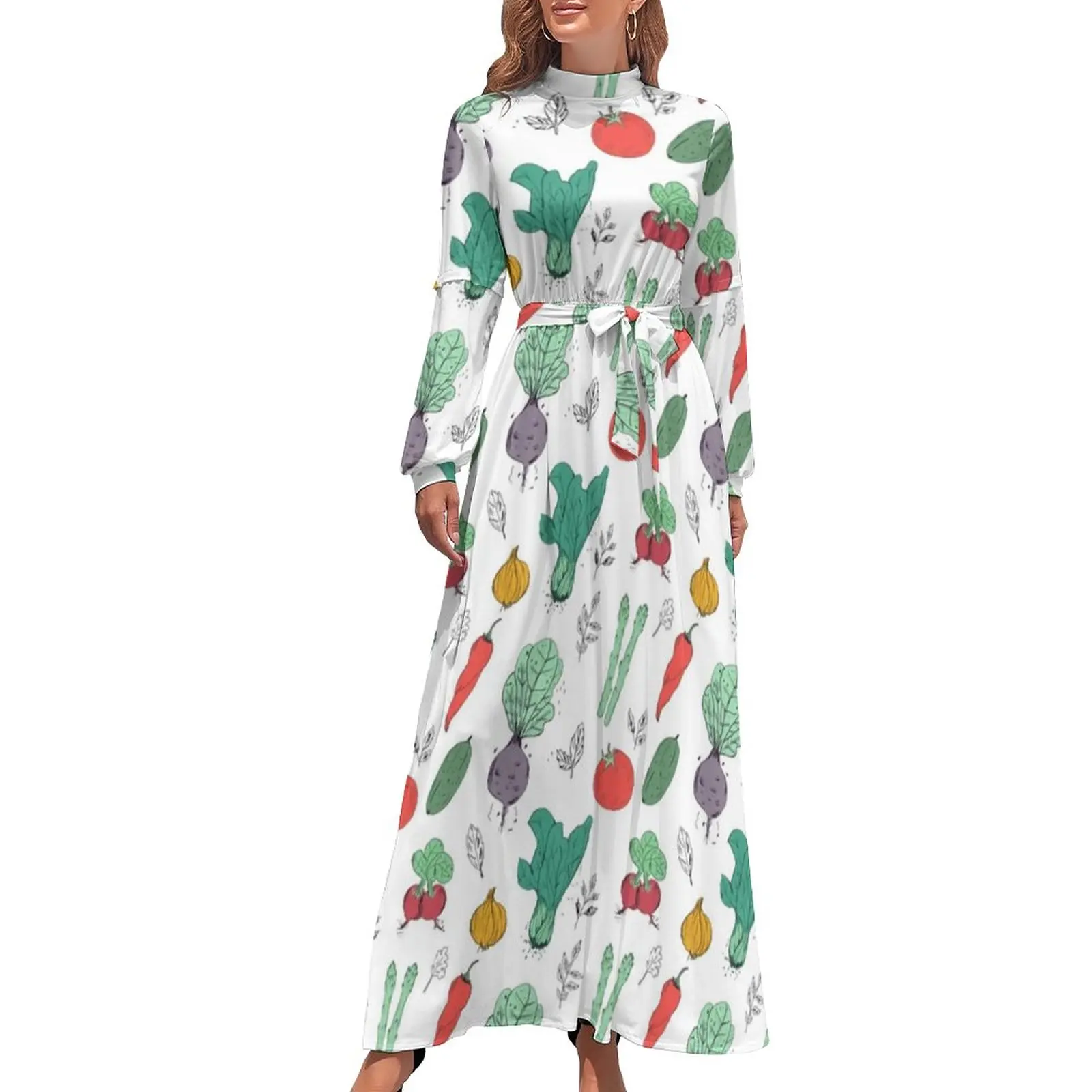 Вегетарианское платье-макси, милое пляжное платье с завышенной талией и принтом в виде овощей
Вегетарианское платье-макси, милое пляжное платье с завышенной талией и принтом в виде овощей