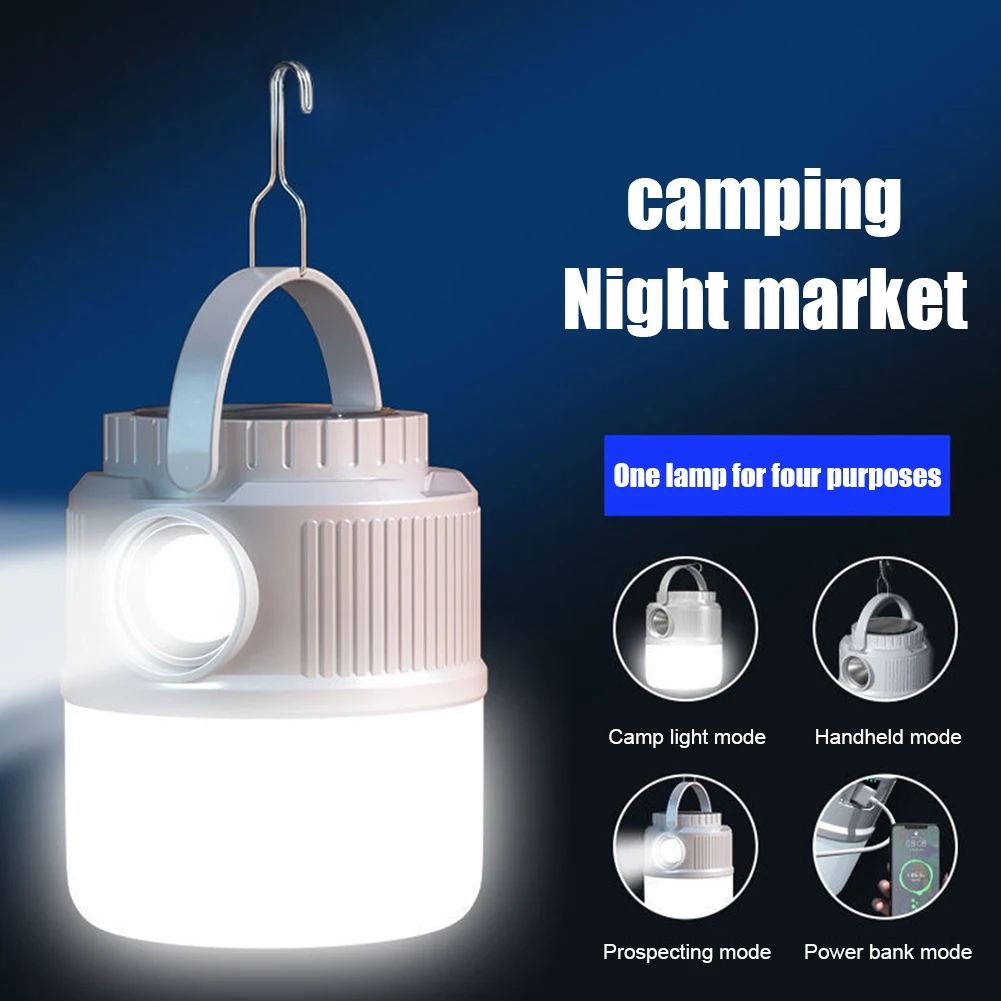 450LM Solar LED Camping Light USB Rechargeable Bulb for Outdoor Tent Lamp Portable Hanging Lanterns Emergency Flashlight Lights
450LM Solar LED Camping Light USB Rechargeable Bulb for Outdoor Tent Lamp Portable Hanging Lanterns Emergency Flashlight Lights