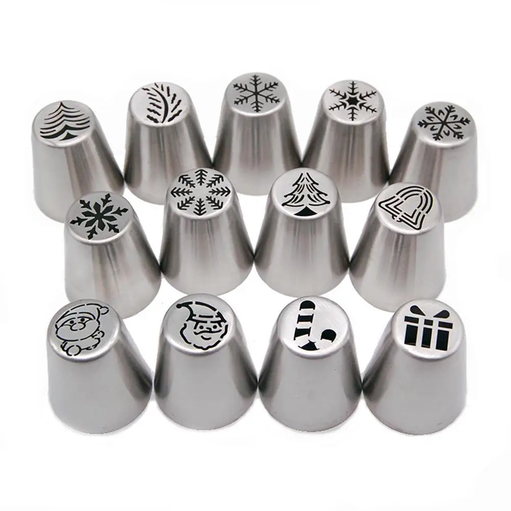 Christmas Series Cake Cream Icing Piping Nozzles Stainless Steel Russian Seamless Flower Mouth Kitchen Baking Decorating Tools
Christmas Series Cake Cream Icing Piping Nozzles Stainless Steel Russian Seamless Flower Mouth Kitchen Baking Decorating Tools