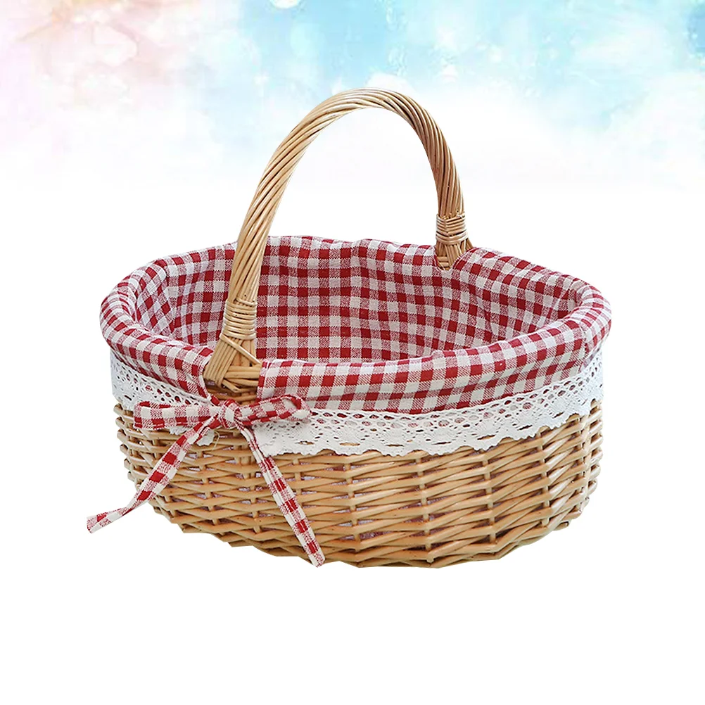 

Basket Storage Woven Baskets Wicker Picnic Rattan Decorative Empty Gifts Gift Tray Serving Rustic Wedding Flower Organizer Fruit