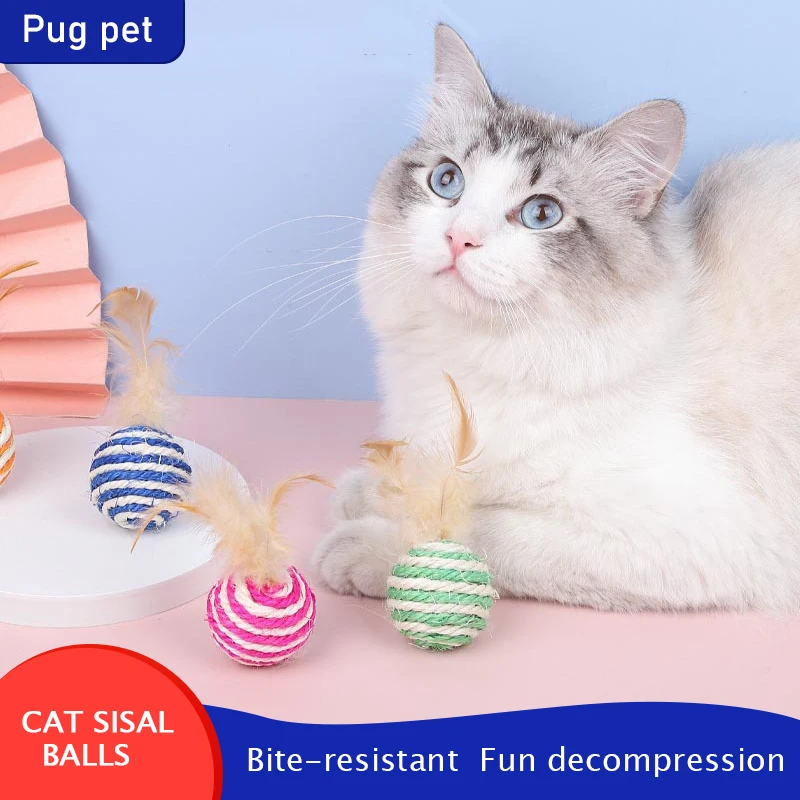 Sisal Ball with Feather Cat Toy Scratch Bites Resistant Funny Teasing Cat Catching Ball 4CM Pet Supplies Puppy Dog Cat Sisal Toy
Sisal Ball with Feather Cat Toy Scratch Bites Resistant Funny Teasing Cat Catching Ball 4CM Pet Supplies Puppy Dog Cat Sisal Toy
